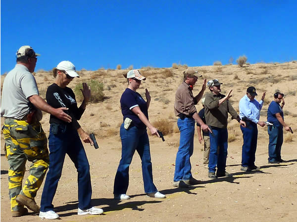 Students and Instructor at the shooting range